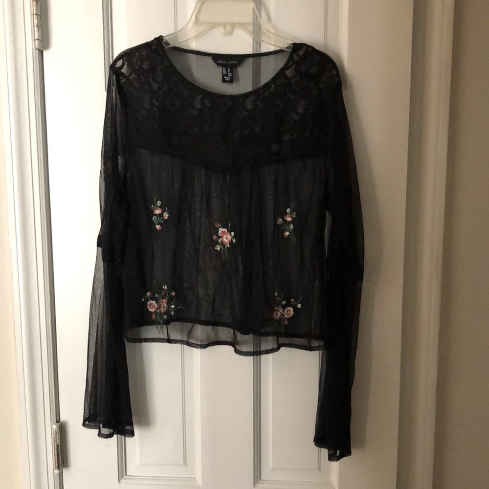 Mesh floral top